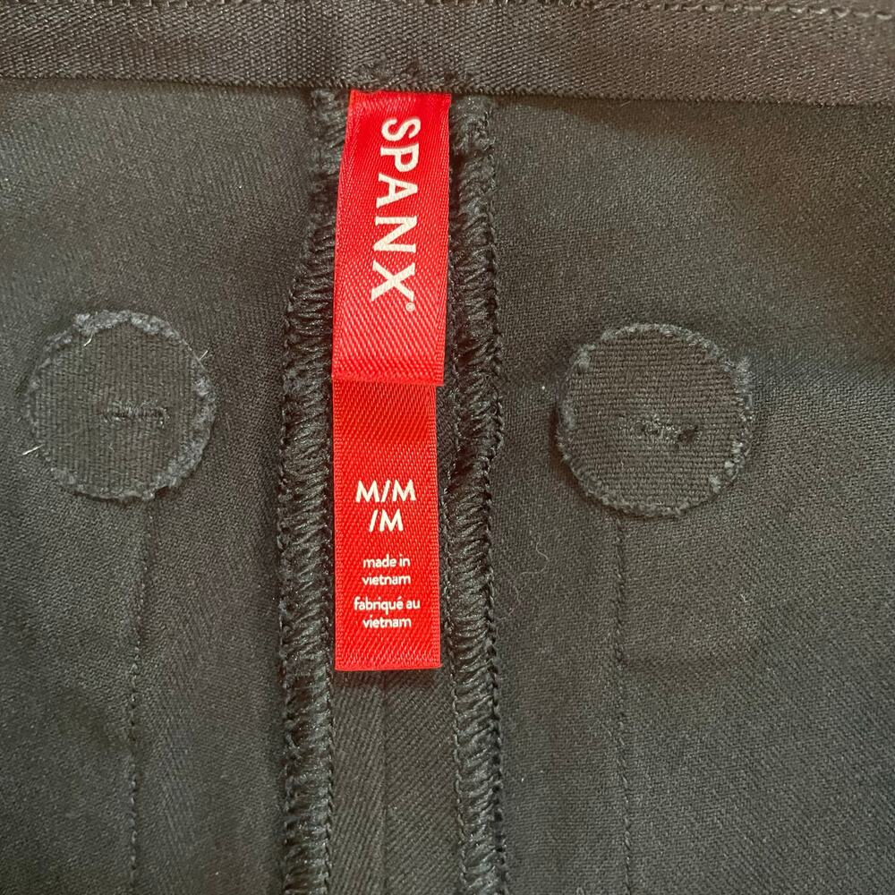 Spanx Polished Ankle Pants Black Medium Stretch Pull On Straight Leg Workwear - Picture 3 of 9
